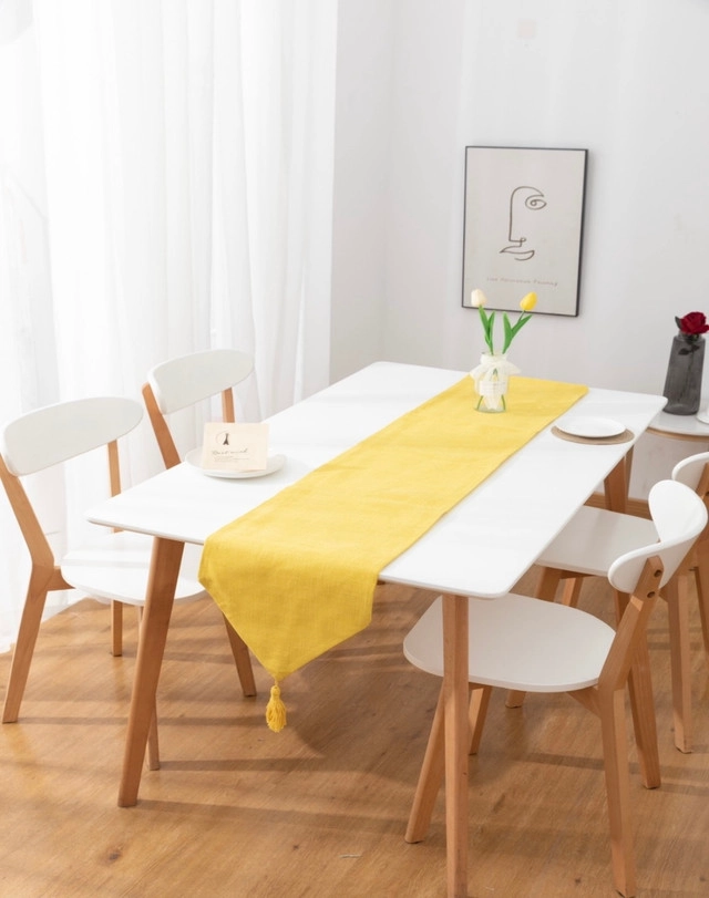 CAMINO DE MESA DE LINO 33 X 180CM AMARILLO - 3