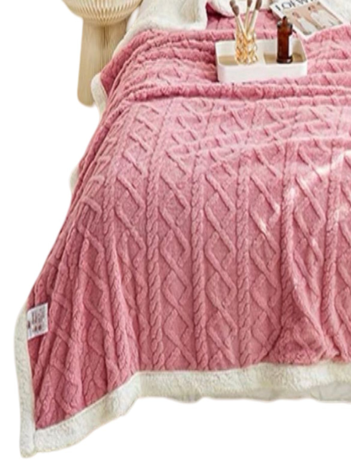 FRAZADA DE PLUSH Y SHERPA ELEGANTE - 2