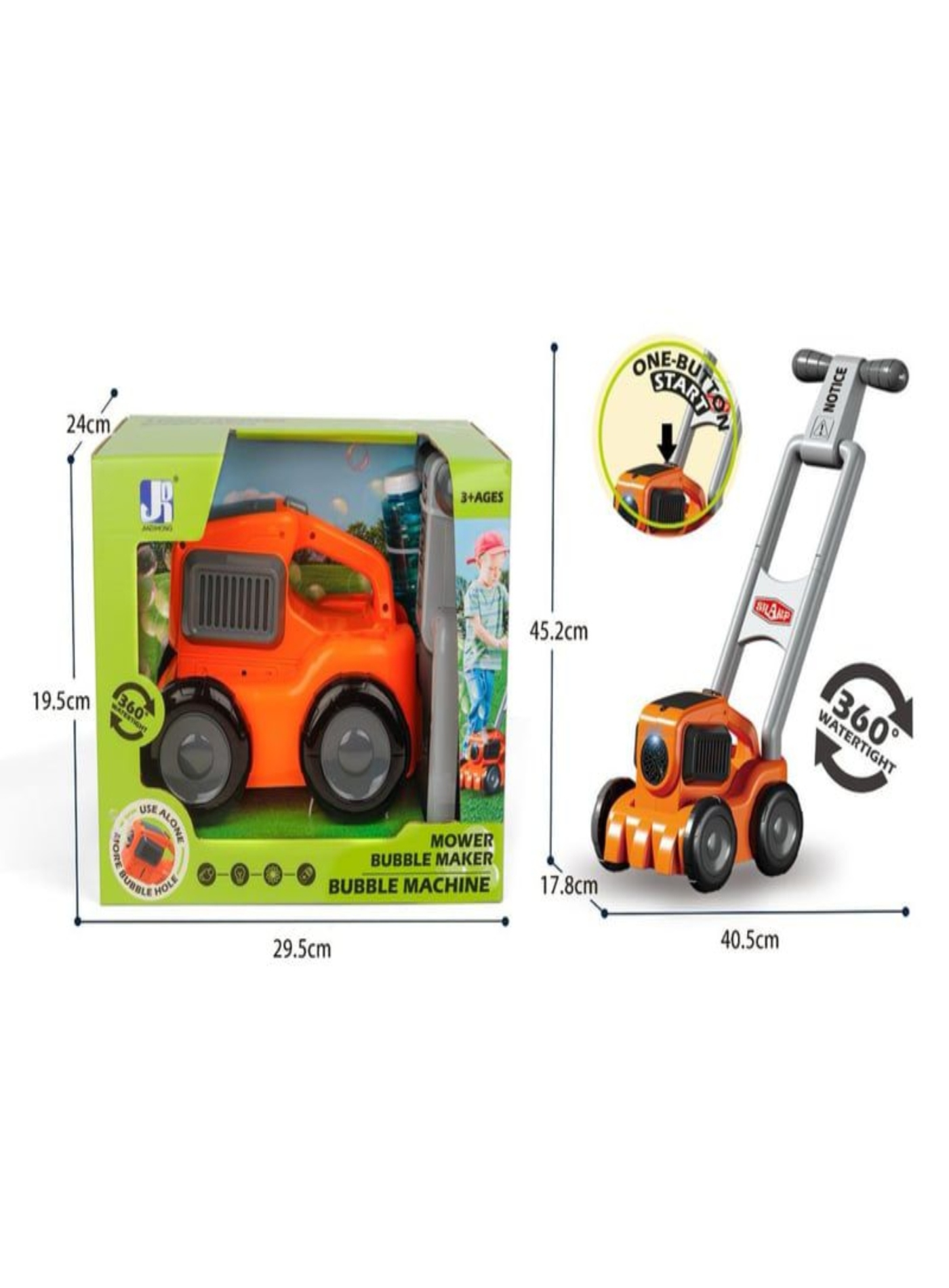 JUGUETE CARRITO CORTA CESPED LANZADOR BURBUJAS NIÑAS - 3