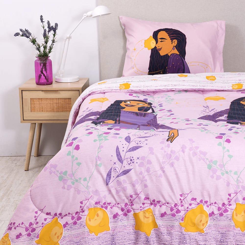 PLUMÓN 1.5 PLAZAS ALGODÓN MULTICOLOR NIÑA DISNEY REVERSIBLE WISH - 1