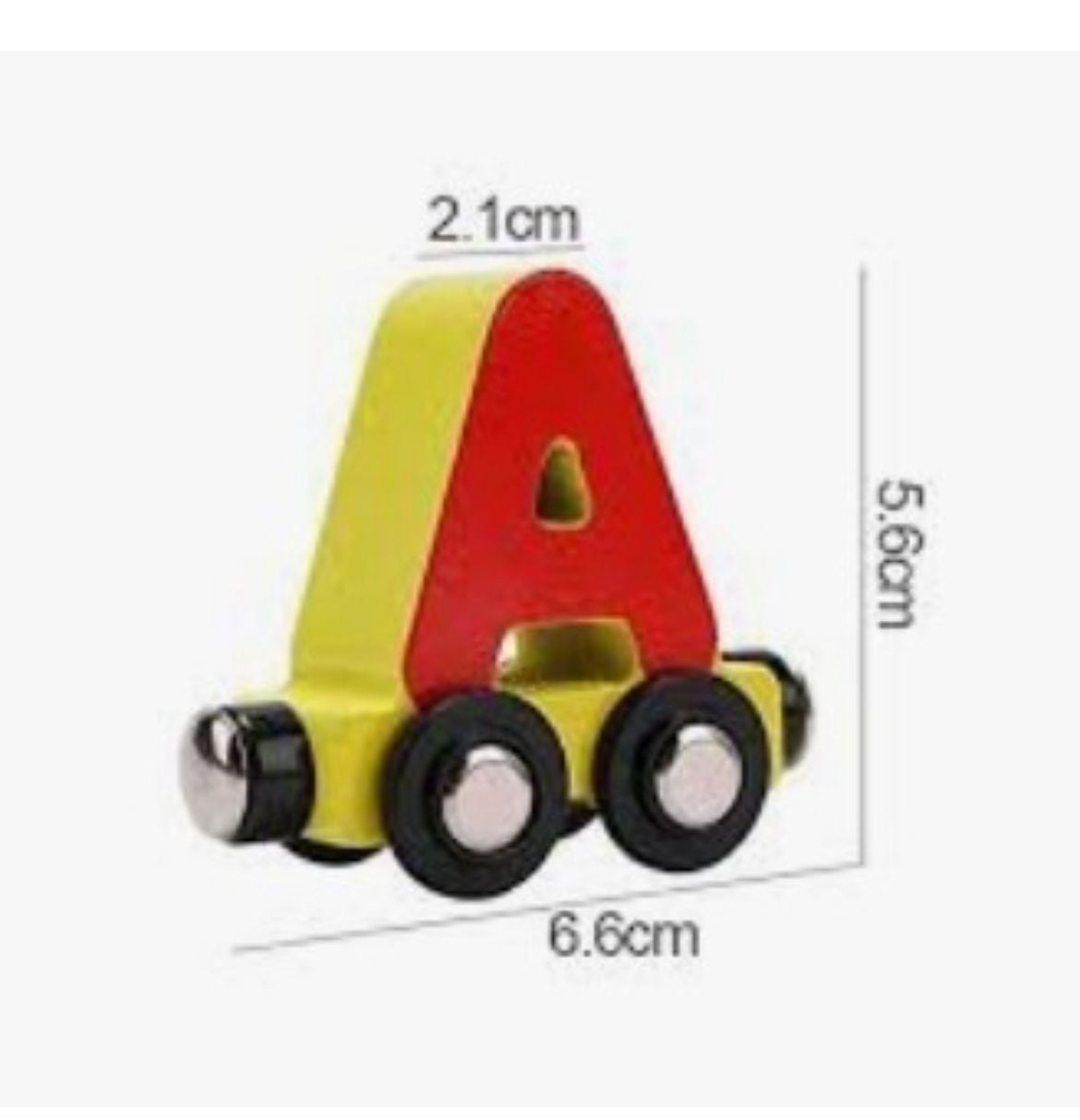 TREN MAGNÉTICO MADERA CON LETRAS DEL ABECEDARIO A-Z MULTICOLOR - 4