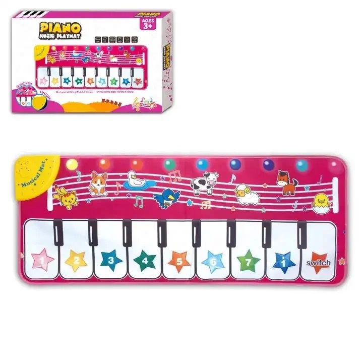ALFOMBRA PIANO MUSICAL PARA BEBE ROSADO - 1