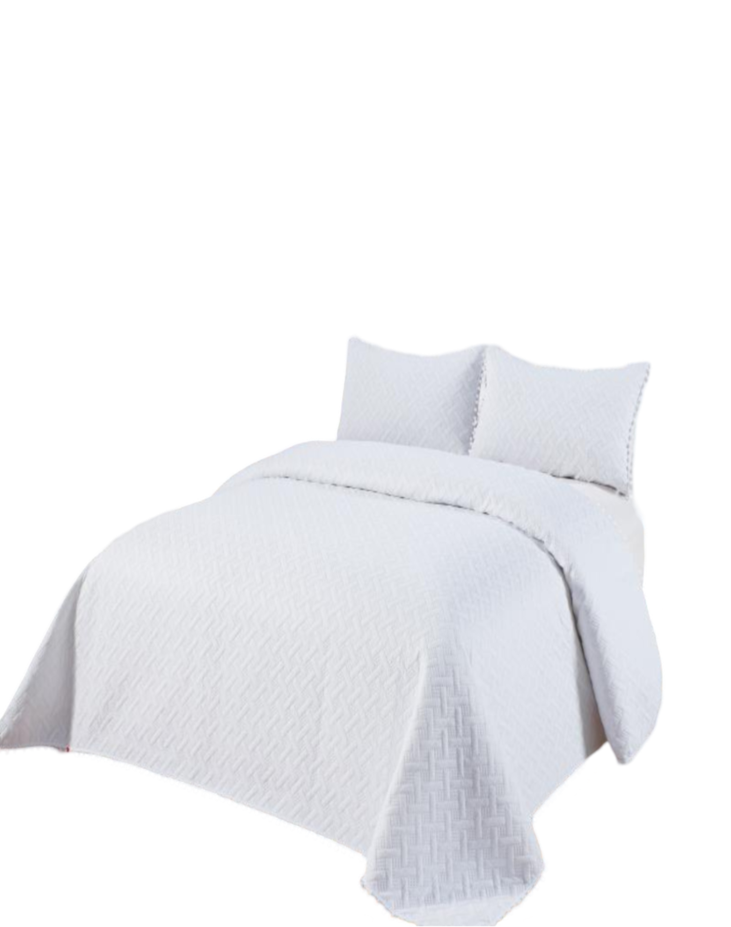 CUBRECAMA 1.5 PLAZAS ALGODÓN BLANCO VERANO CON POMPONES FRESCO Y ELEGANTES - 1