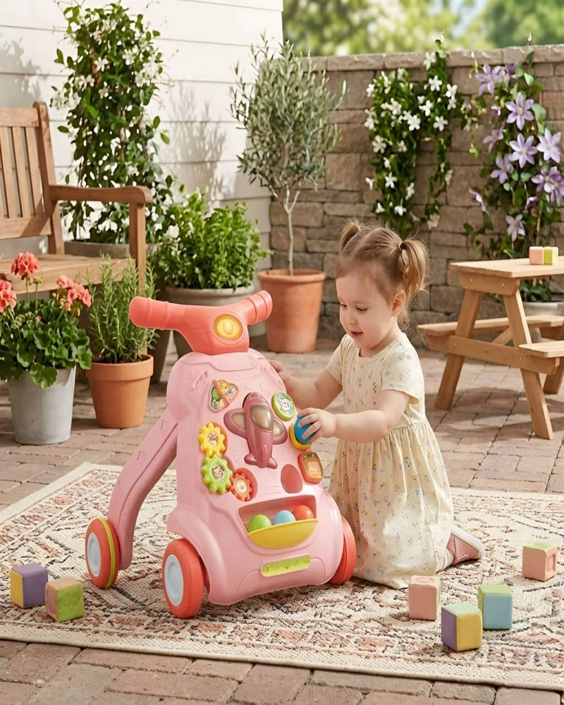 CORREPASILLOS CAMINADORA BEBÉ ANDADOR MUSICAL D2 ROSADO - 4