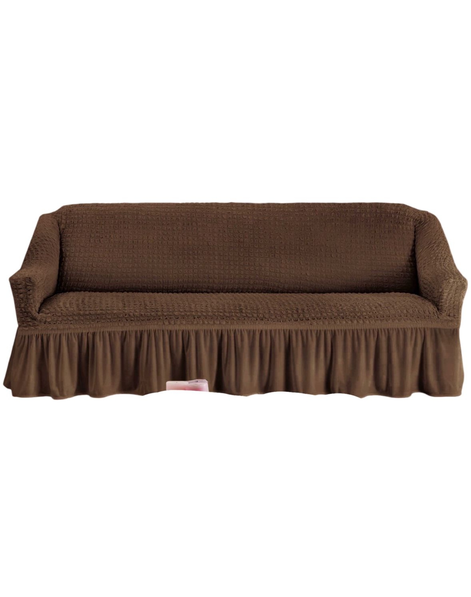 FUNDA 3 CUERPOS TEXTURIZADAS CUBRE SILLÓN TURKOS D2 CAFÉ - 1