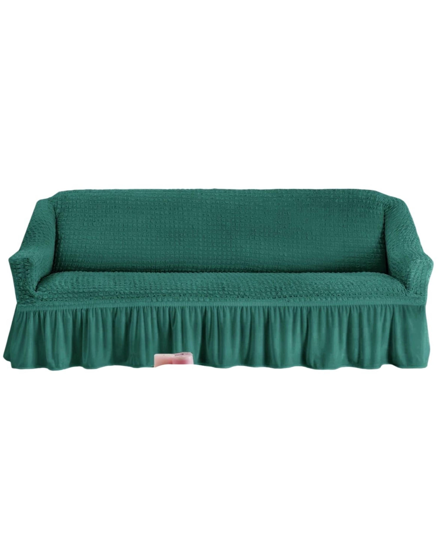FUNDA 3 CUERPOS TEXTURIZADAS CUBRE SILLÓN TURKOS D7 TURQUESA - 1