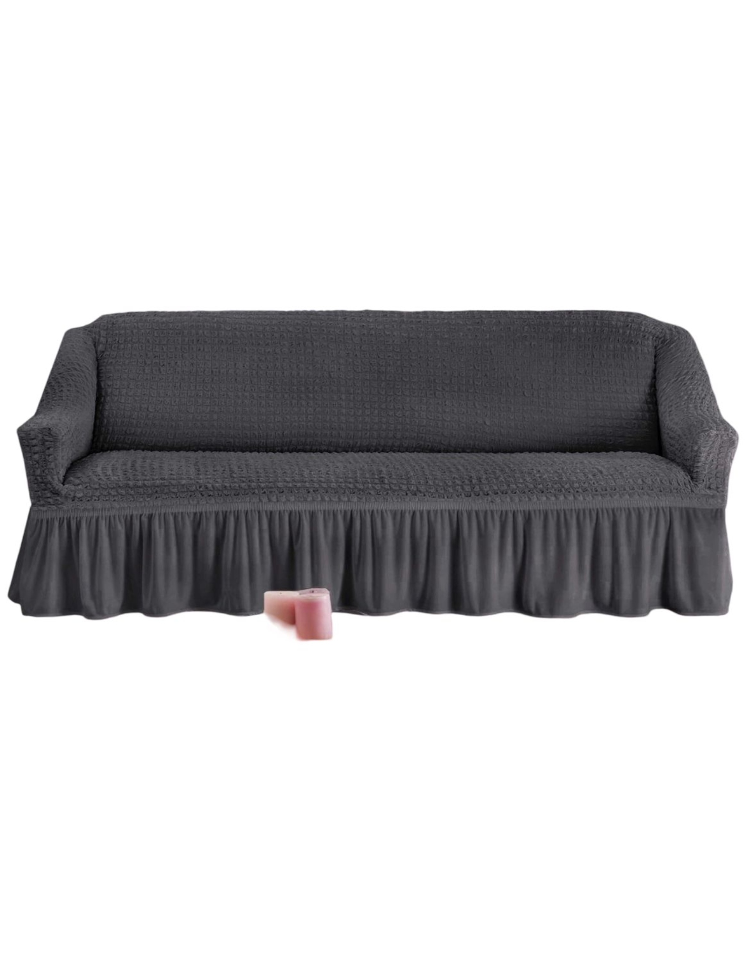 FUNDA 3 CUERPOS TEXTURIZADAS CUBRE SILLÓN TURKOS D9 GRIS PARDO - 1