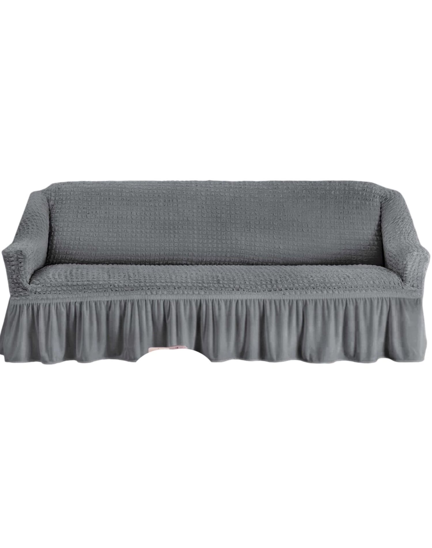 FUNDA 3 CUERPOS TEXTURIZADAS CUBRE SILLÓN TURKOS D6 GRIS - 1