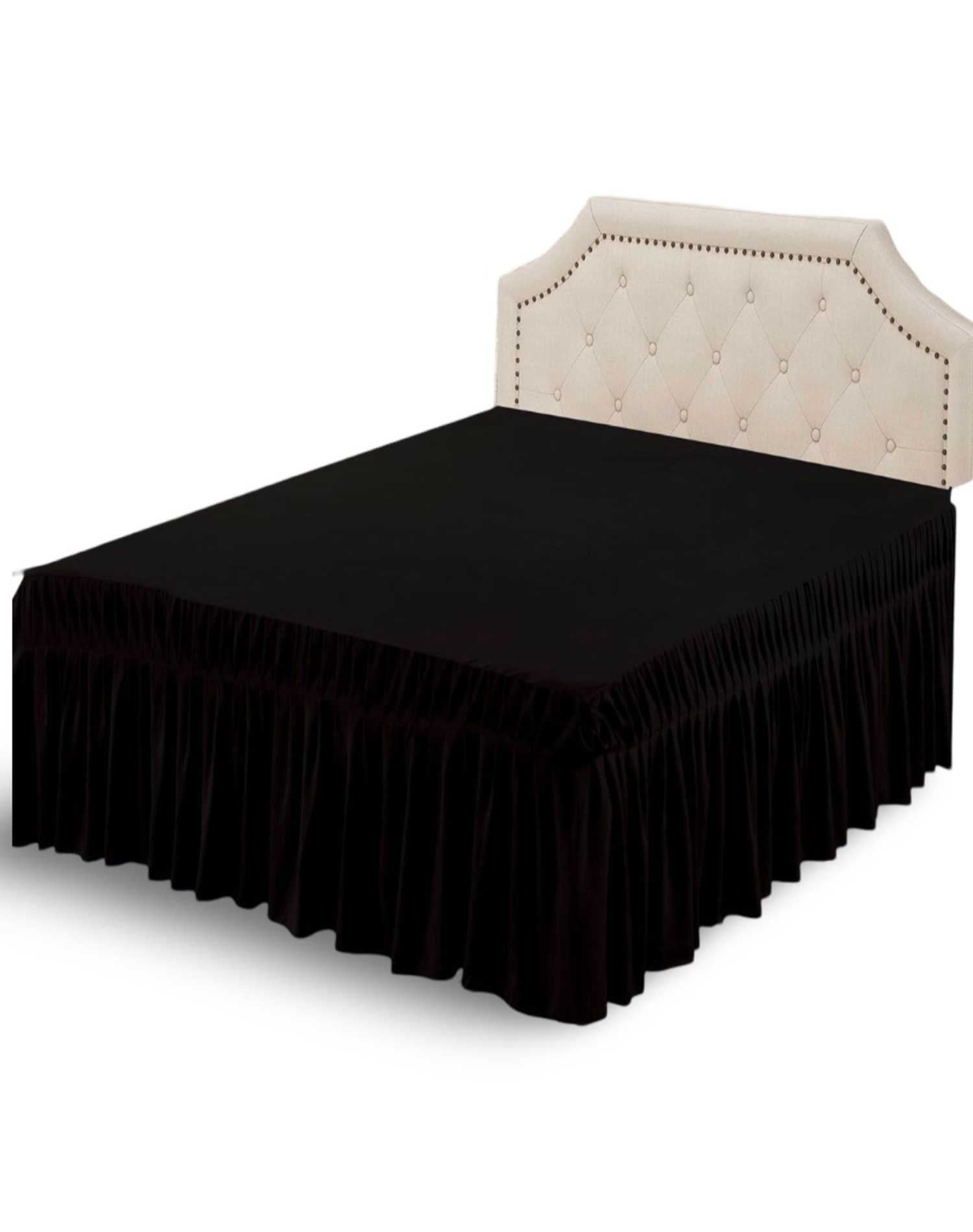 FALDÓN CAMA NEGRO 180X200 ELEGANTE Y RESISTENTE C7 - 2