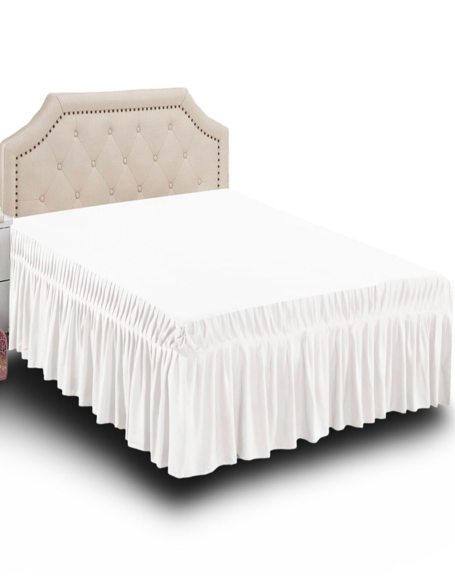 FALDÓN CAMA BLANCO 150X200 ELEGANTE Y RESISTENTE B6 - 1