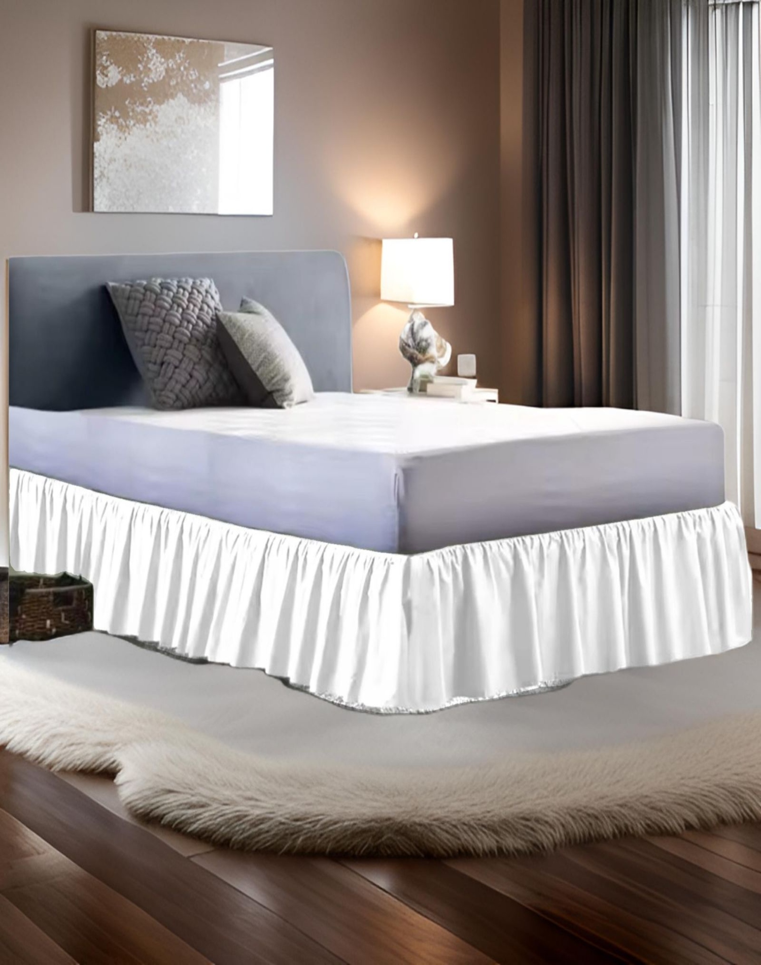 FALDÓN CAMA BLANCO 150X200 ELEGANTE Y RESISTENTE B6 - 3