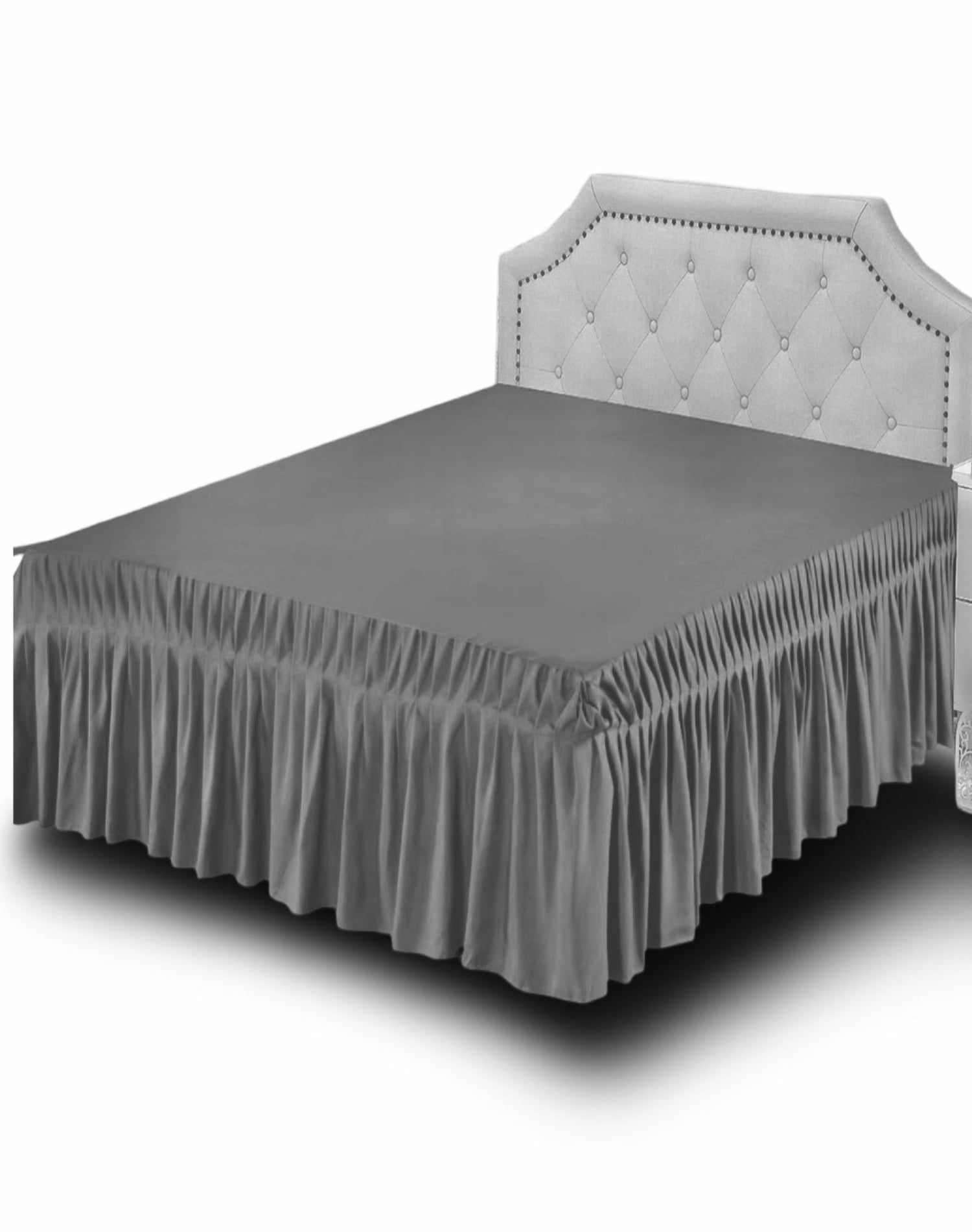 FALDÓN CAMA GRIS 105 X 200 ELEGANTE Y RESISTENTE A8 - 1