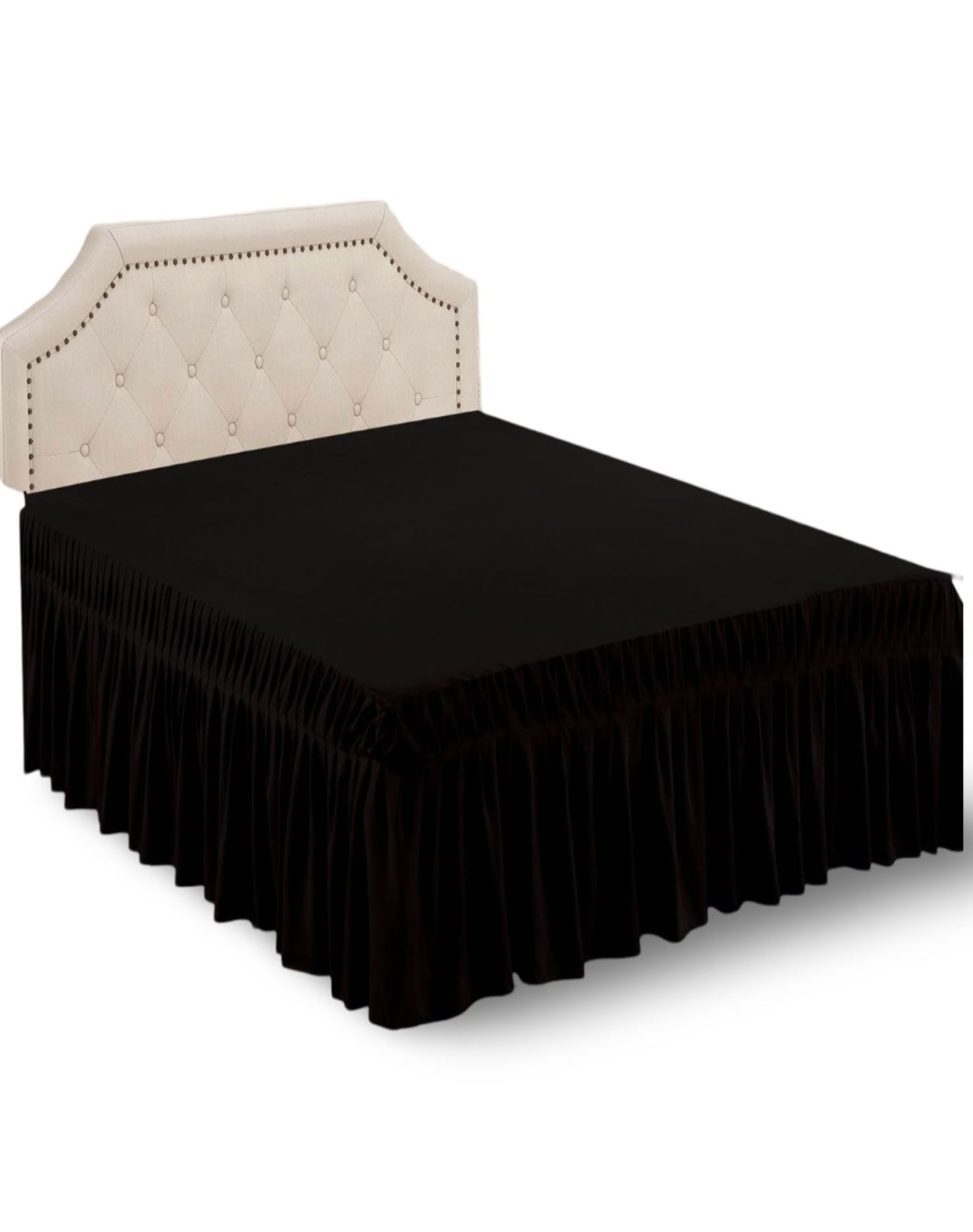 FALDÓN CAMA NEGRO 105 X 200 ELEGANTE Y RESISTENTE A7 - 1