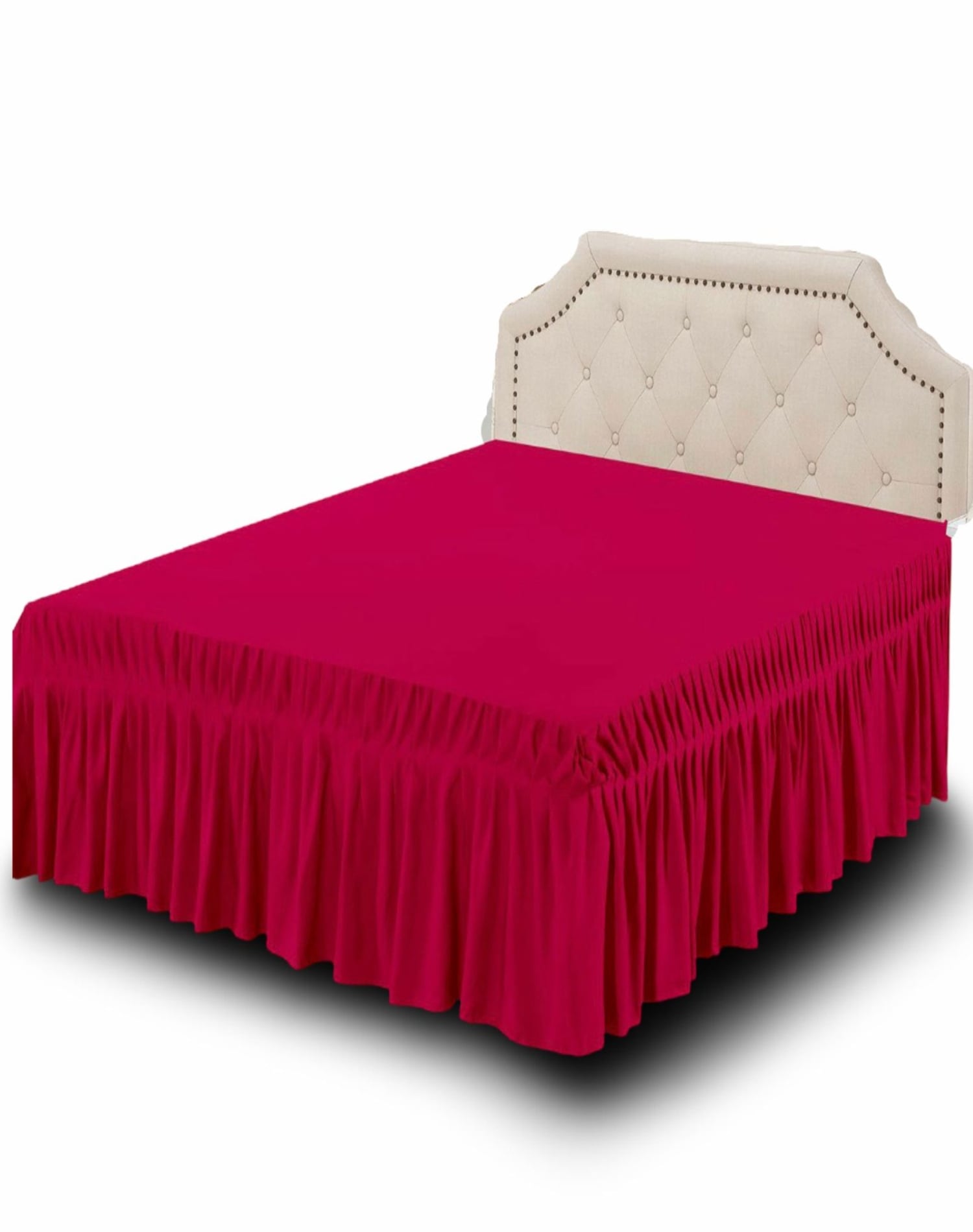 FALDÓN CAMA ROJO 180X200 ELEGANTE Y RESISTENTE C3 - 2