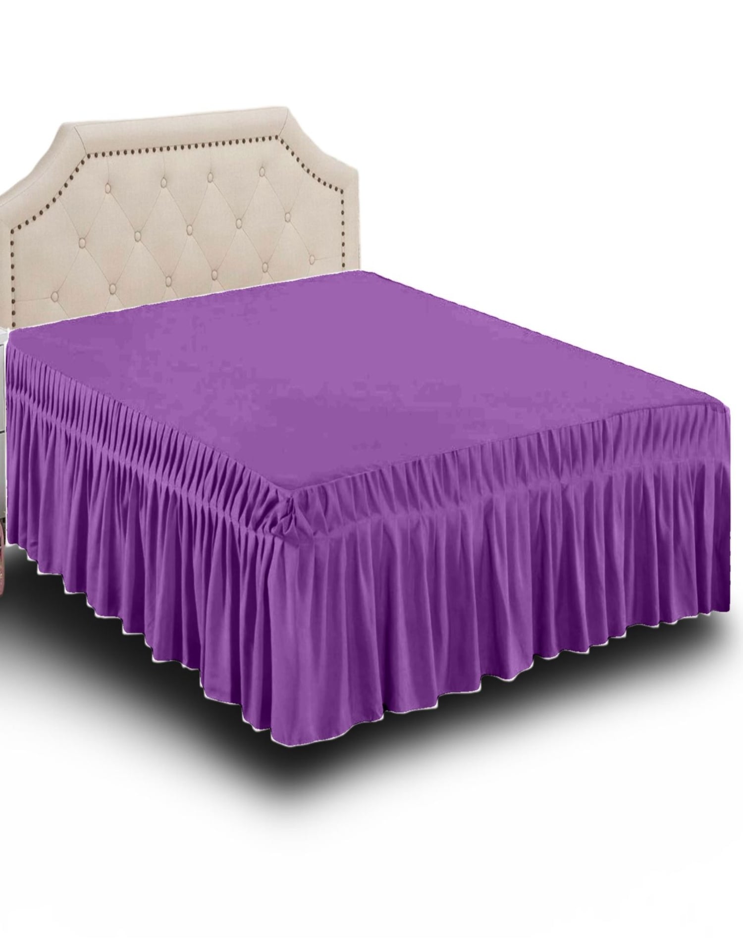 FALDÓN CAMA LILA 180X200 ELEGANTE Y RESISTENTE C10 - 1