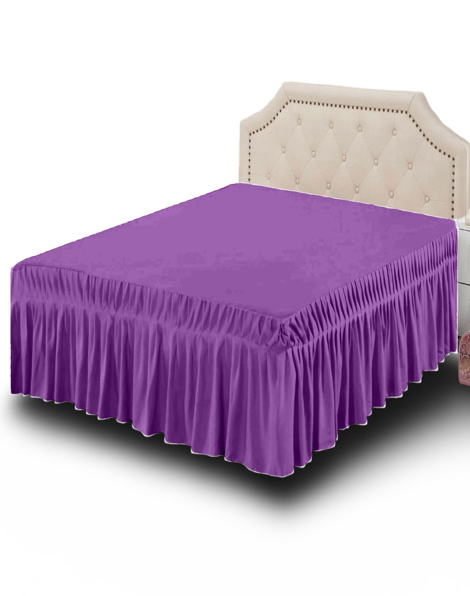 FALDÓN CAMA LILA 180X200 ELEGANTE Y RESISTENTE C10 - 2