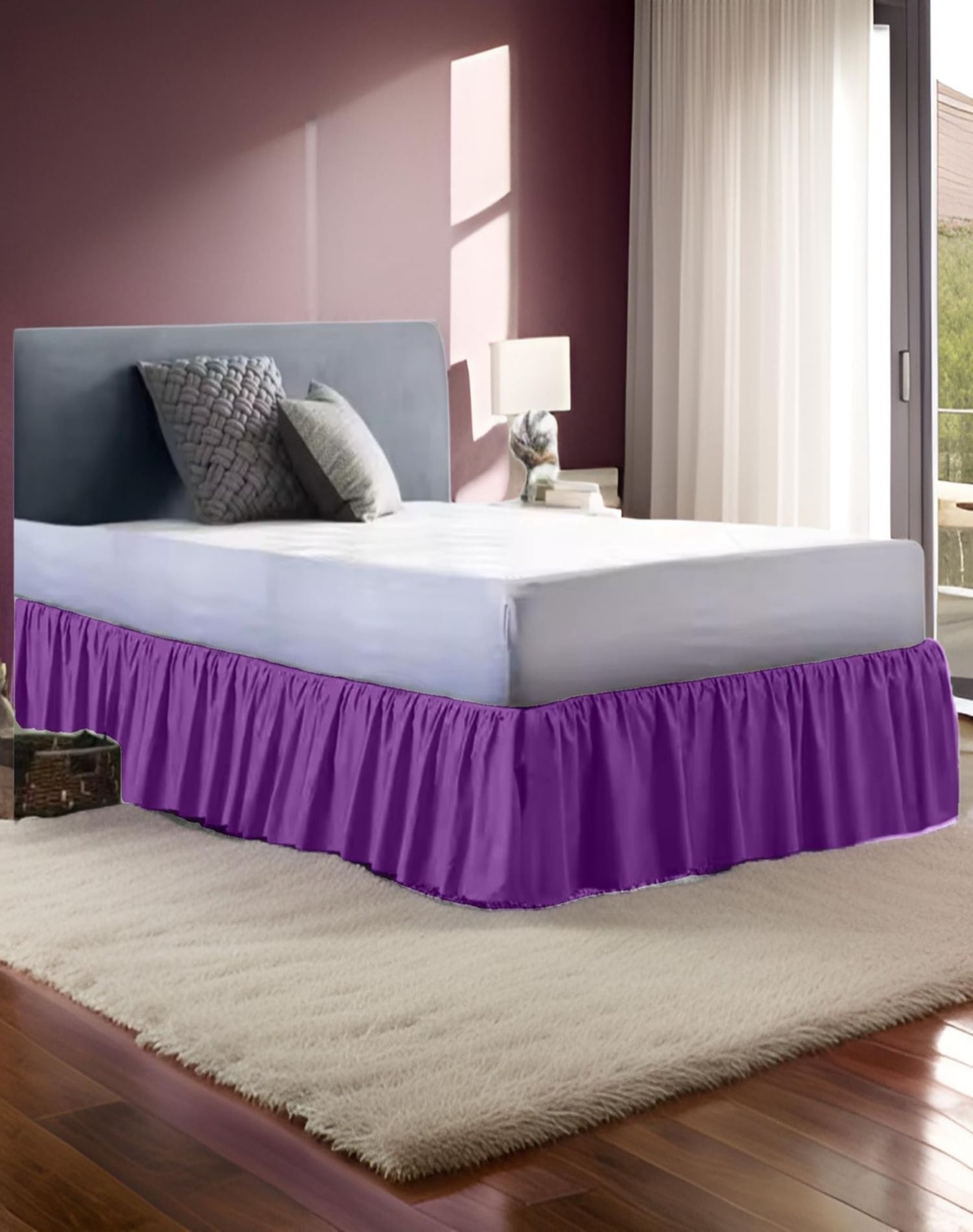 FALDÓN CAMA LILA 180X200 ELEGANTE Y RESISTENTE C10 - 3