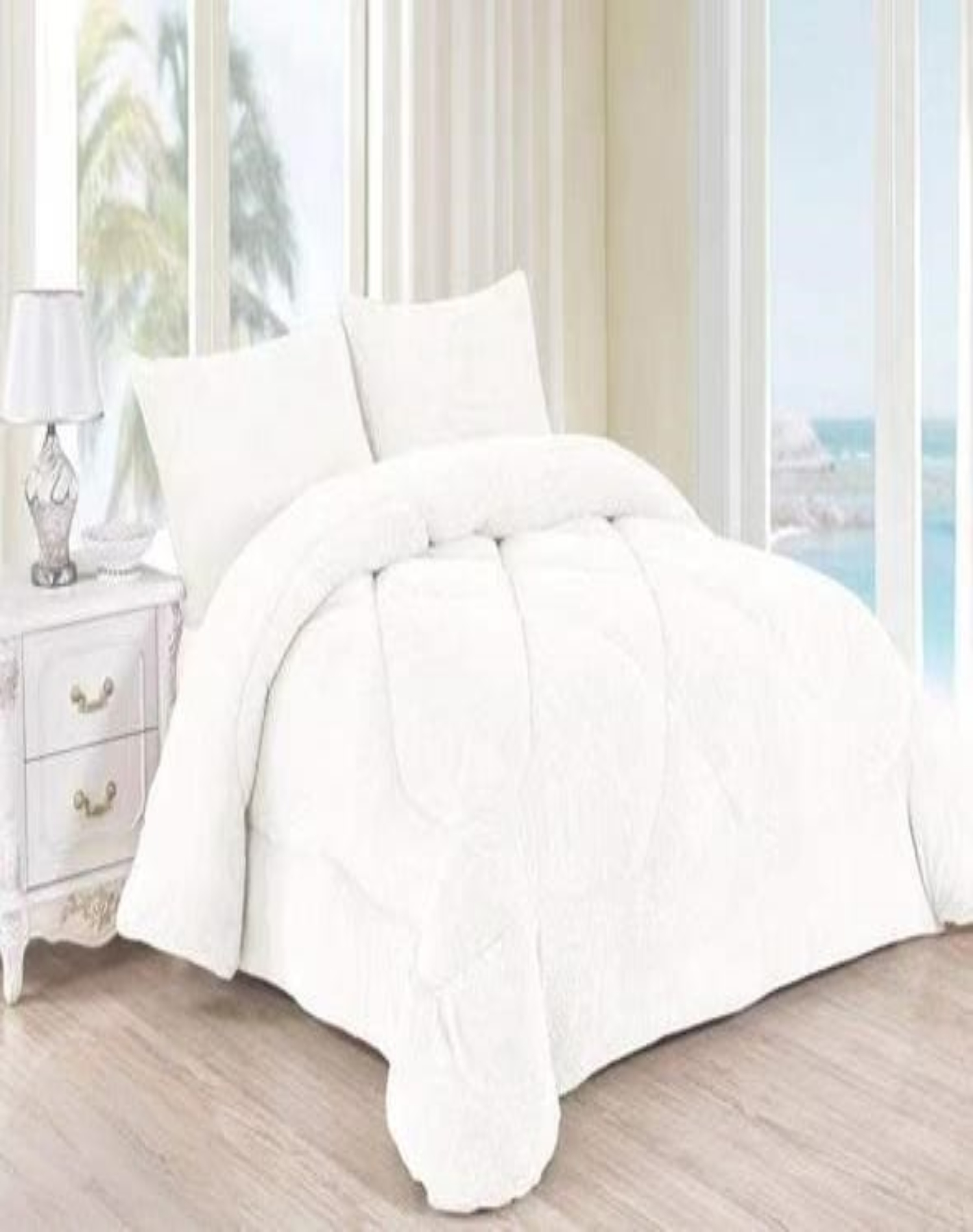 COBERTOR PLUSH BLANCO INVIERNO 230X250 CHIPORRO ULTRA CÁLIDO A39 - 3