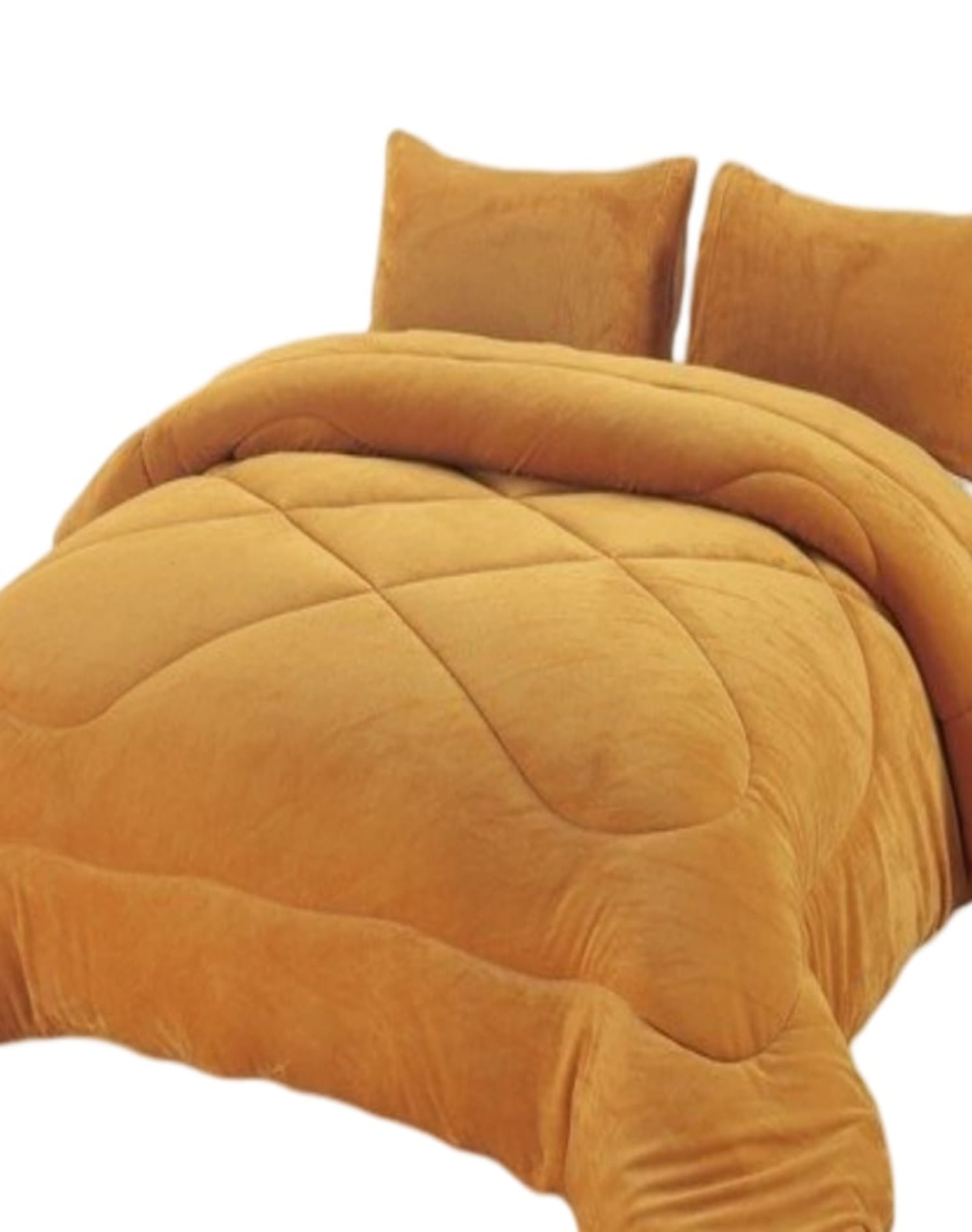 COBERTOR PLUSH MOSTAZA INVIERNO 230X250 CHIPORRO ULTRA CÁLIDO A38 - 1