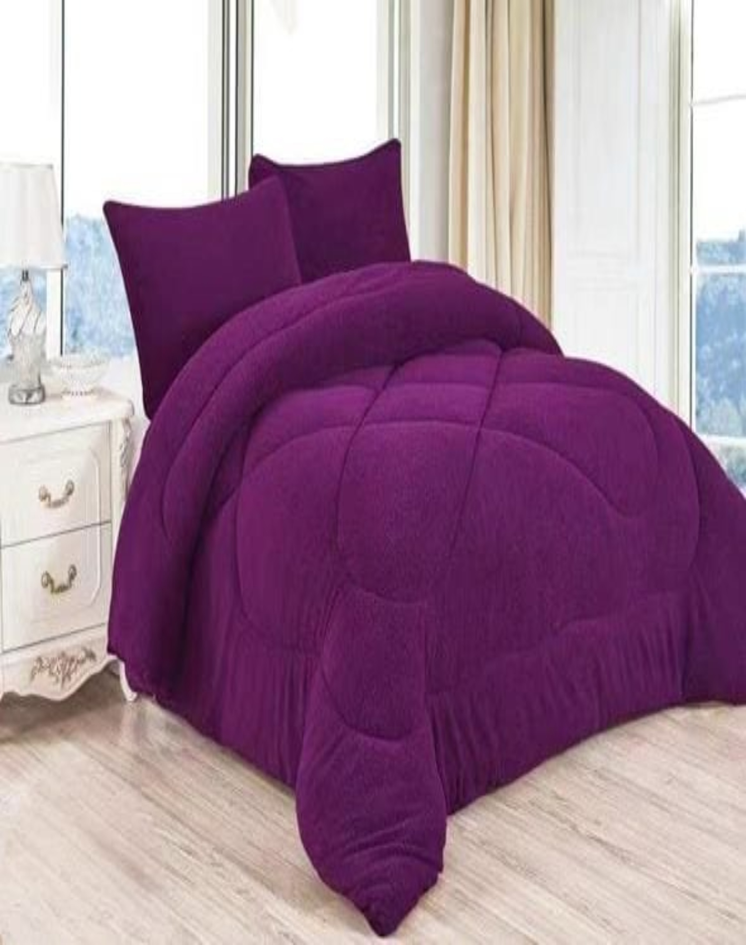 COBERTOR PLUSH MORADO INVIERNO 230X250 CHIPORRO ULTRA CÁLIDO A37 - 3