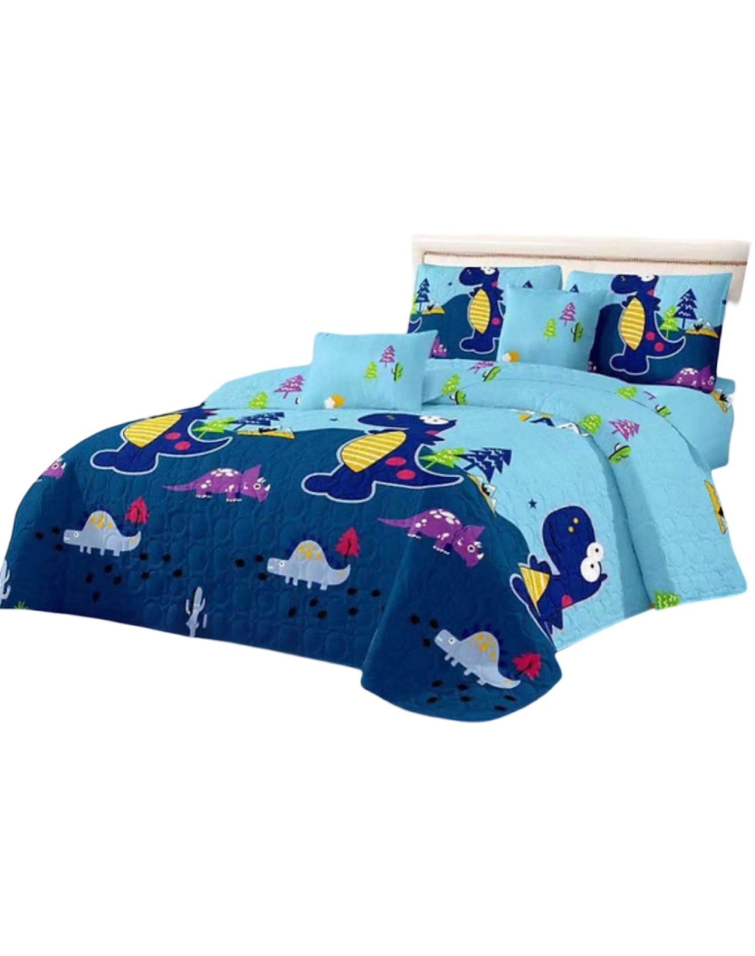 CUBRECAMA MULTICOLOR 1P Y MEDIA QUILT VERANO + FUNDA ALMOHADA D3 - 1