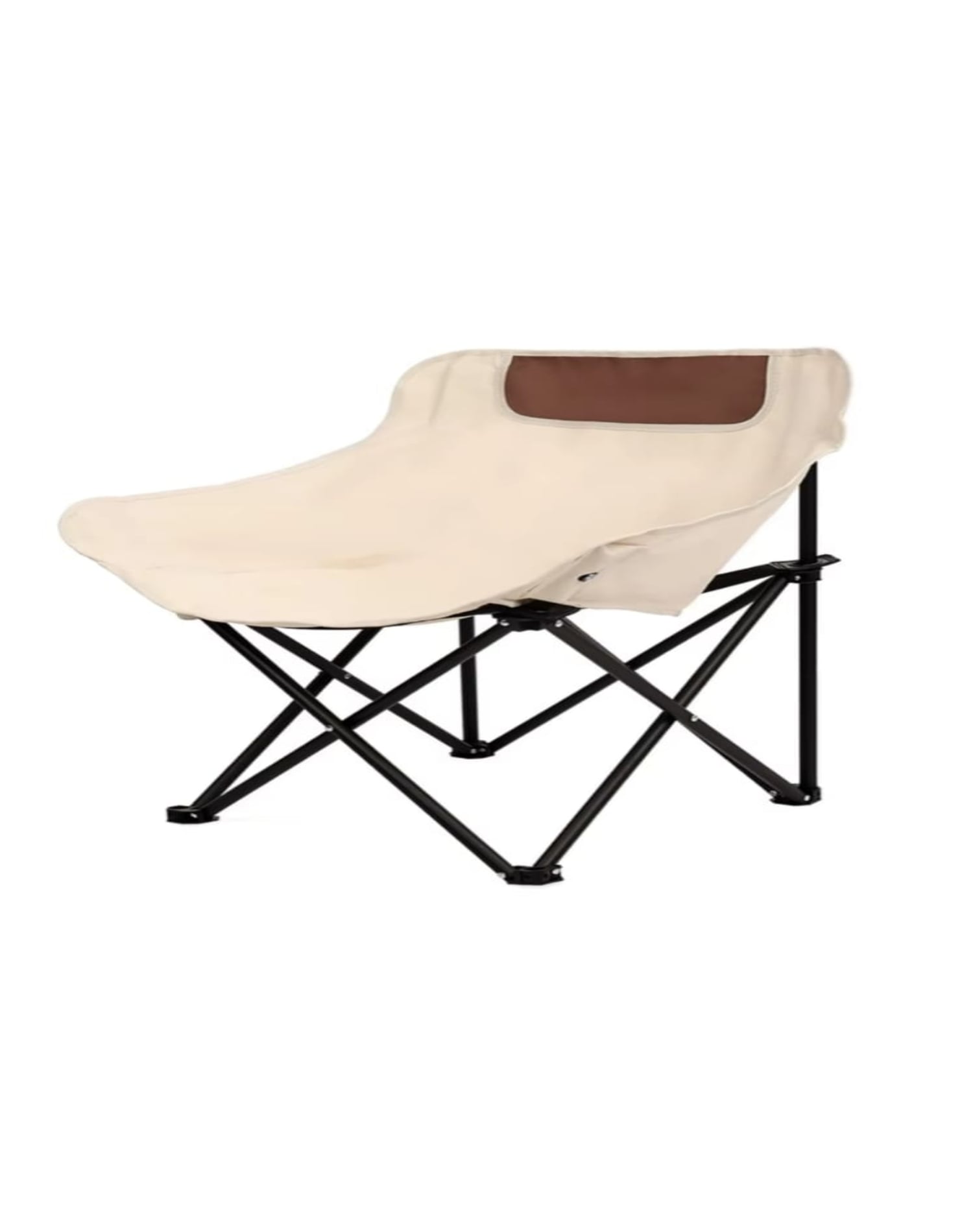 SILLA PLEGABLE DE LONA PARA EXTERIOR CAMPING CREMA - 1