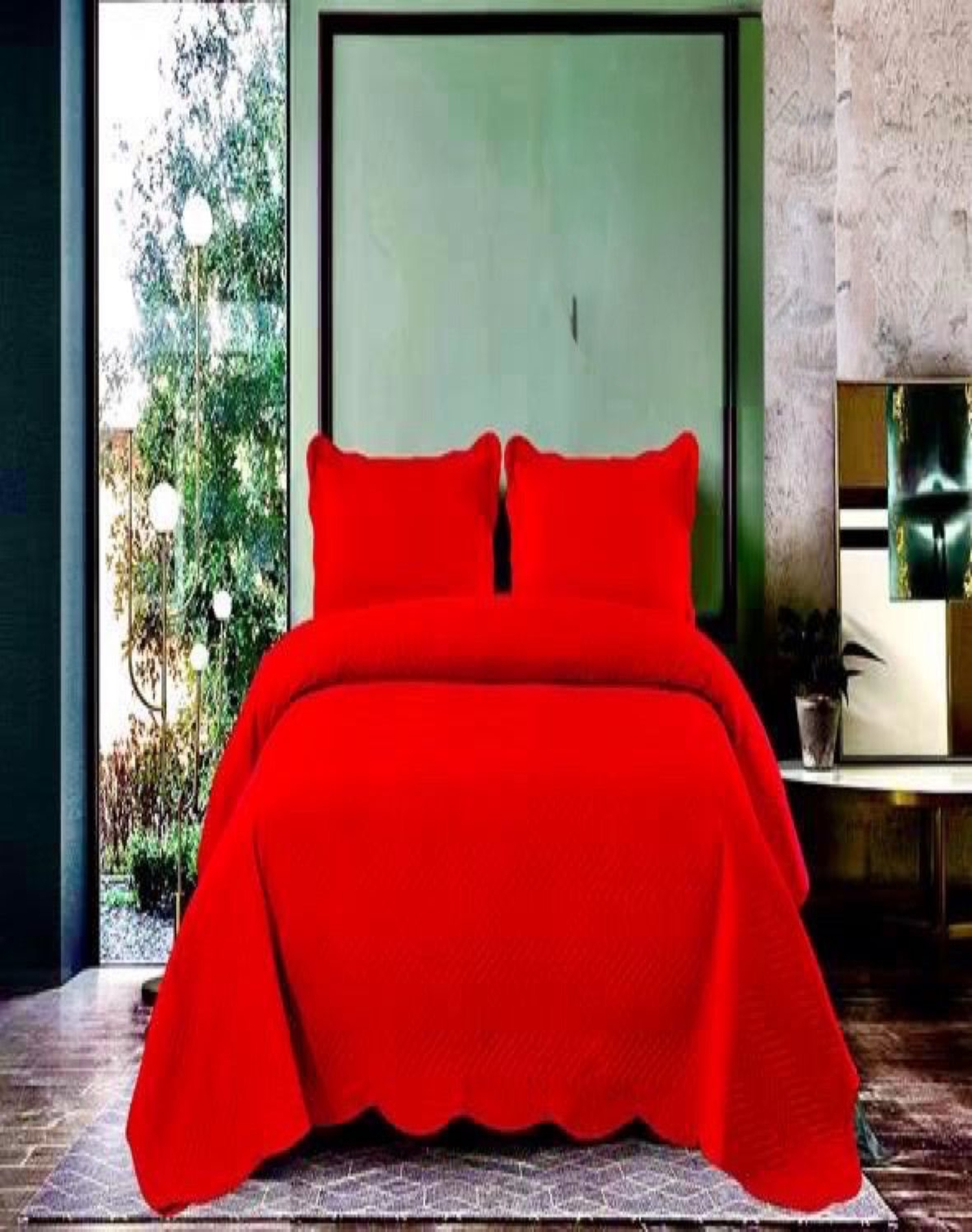 CUBRECAMA ROJO QUILT PLAZA Y MEDIA VERANO 11N04 - 3