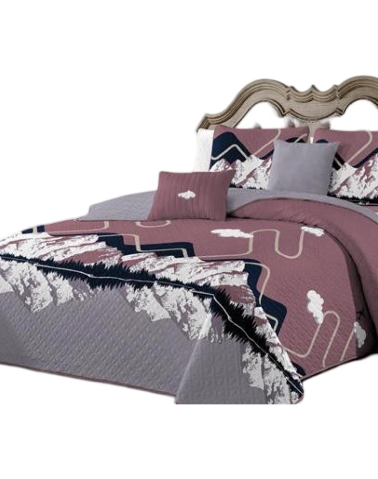 CUBRECAMA MULTICOLOR QUILT 2 PLAZAS+2 FUNDAS VERANO FRESCO 13N19 - 2