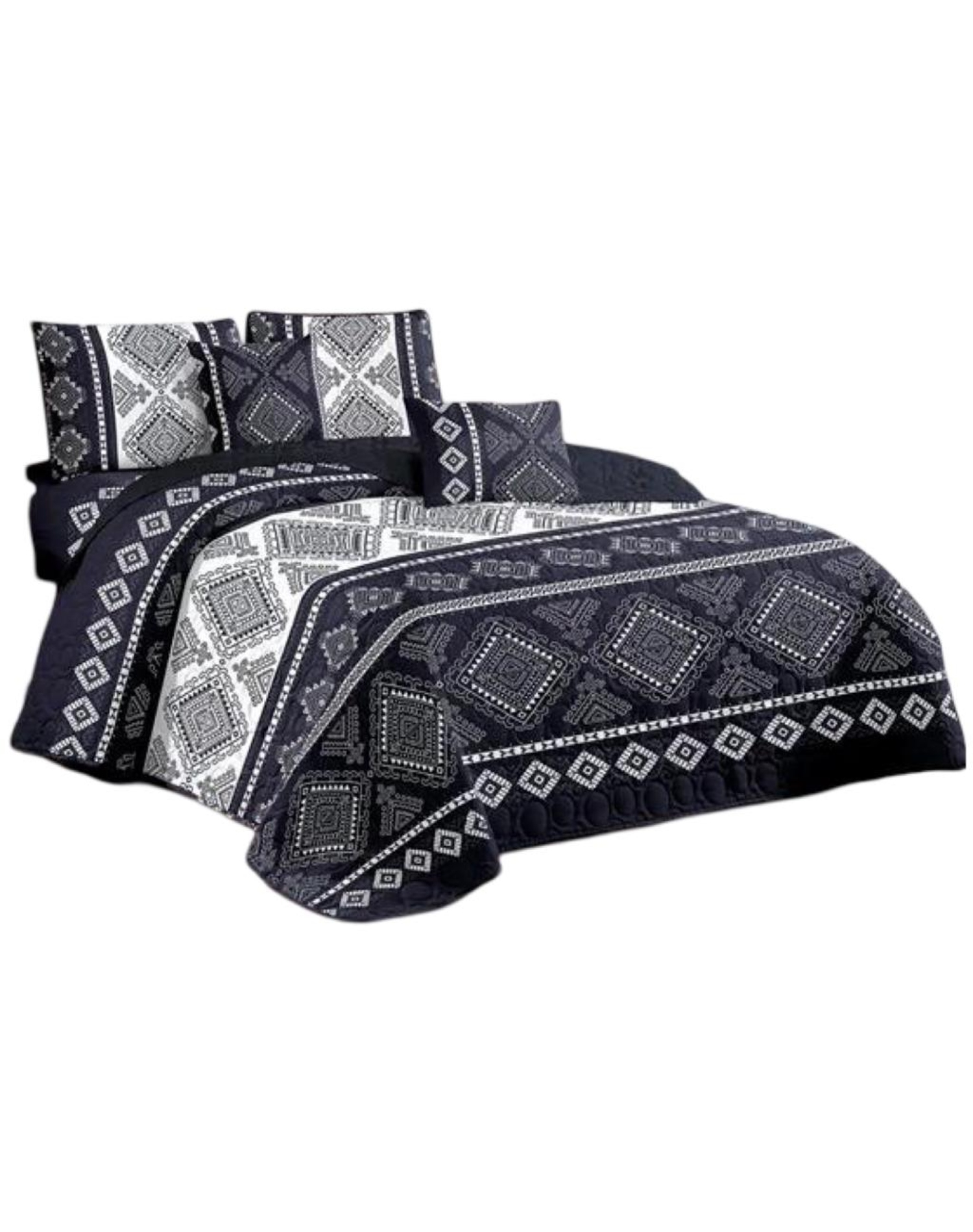 CUBRECAMA MULTICOLOR QUILT 2 PLAZAS+2 FUNDAS VERANO FRESCO 13N12 - 1