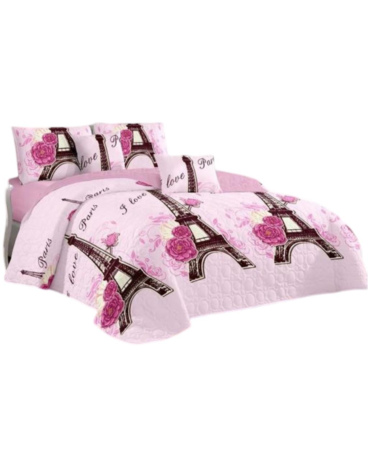 CUBRECAMA MULTICOLOR QUILT 2 PLAZAS+2 FUNDAS VERANO FRESCO 13N10 - 1