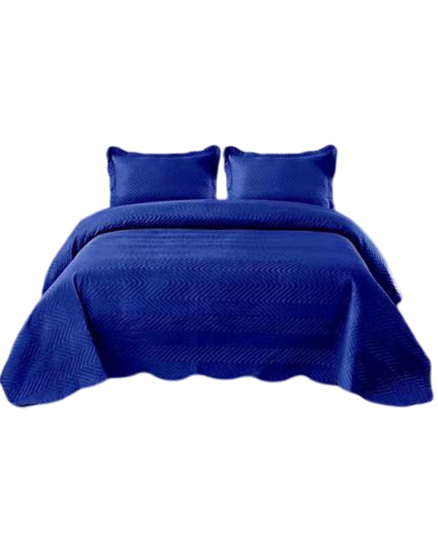 CUBRECAMA AZUL QUILT 2 PLAZAS+2 FUNDAS VERANO 13N01 - 1