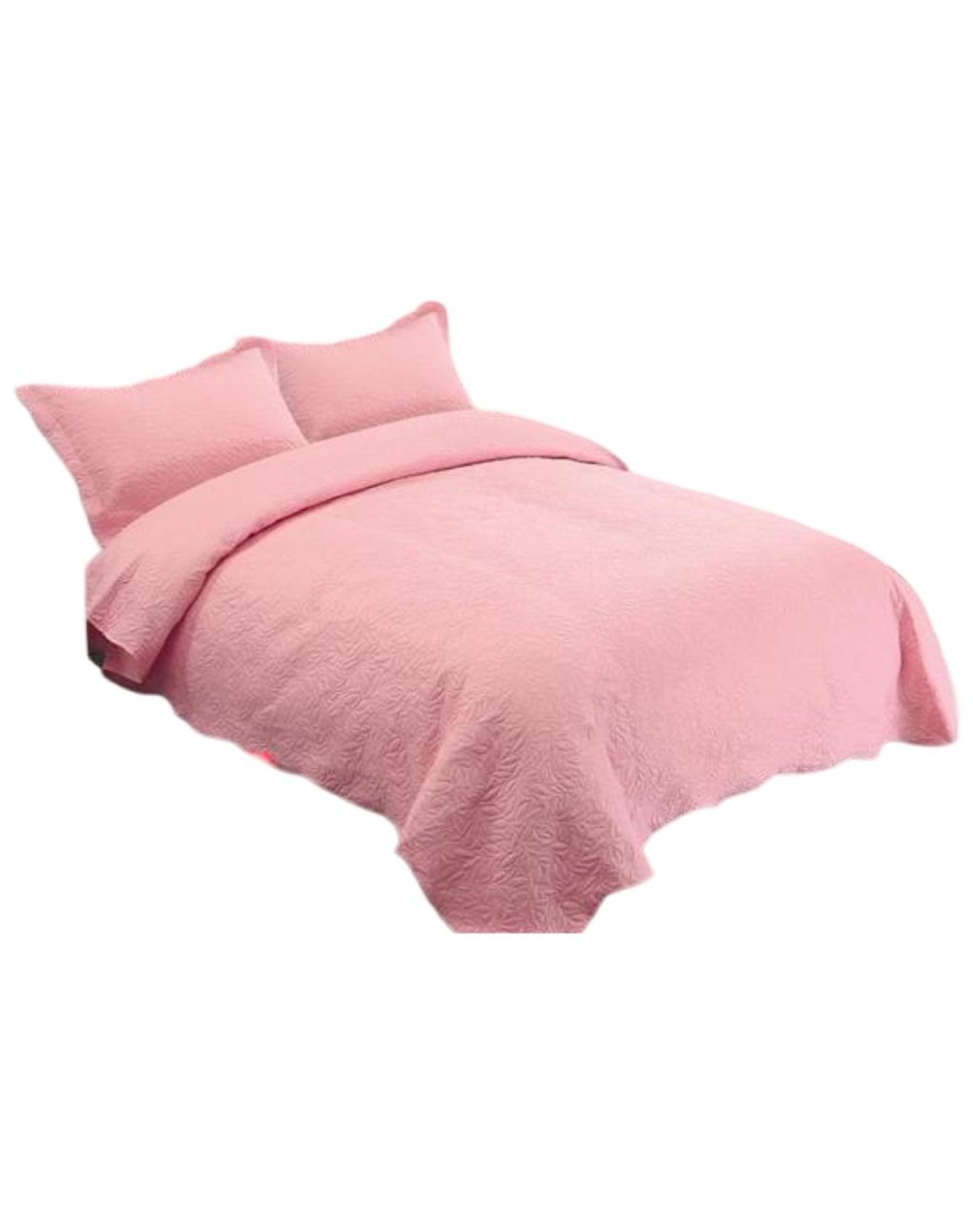 CUBRECAMA ROSA QUILT 2 PLAZAS+2 FUNDAS VERANO 13N07 - 1