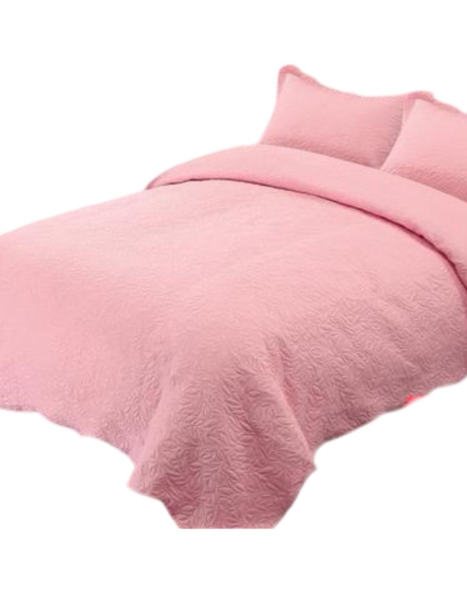 CUBRECAMA ROSA QUILT 2 PLAZAS+2 FUNDAS VERANO 13N07 - 2