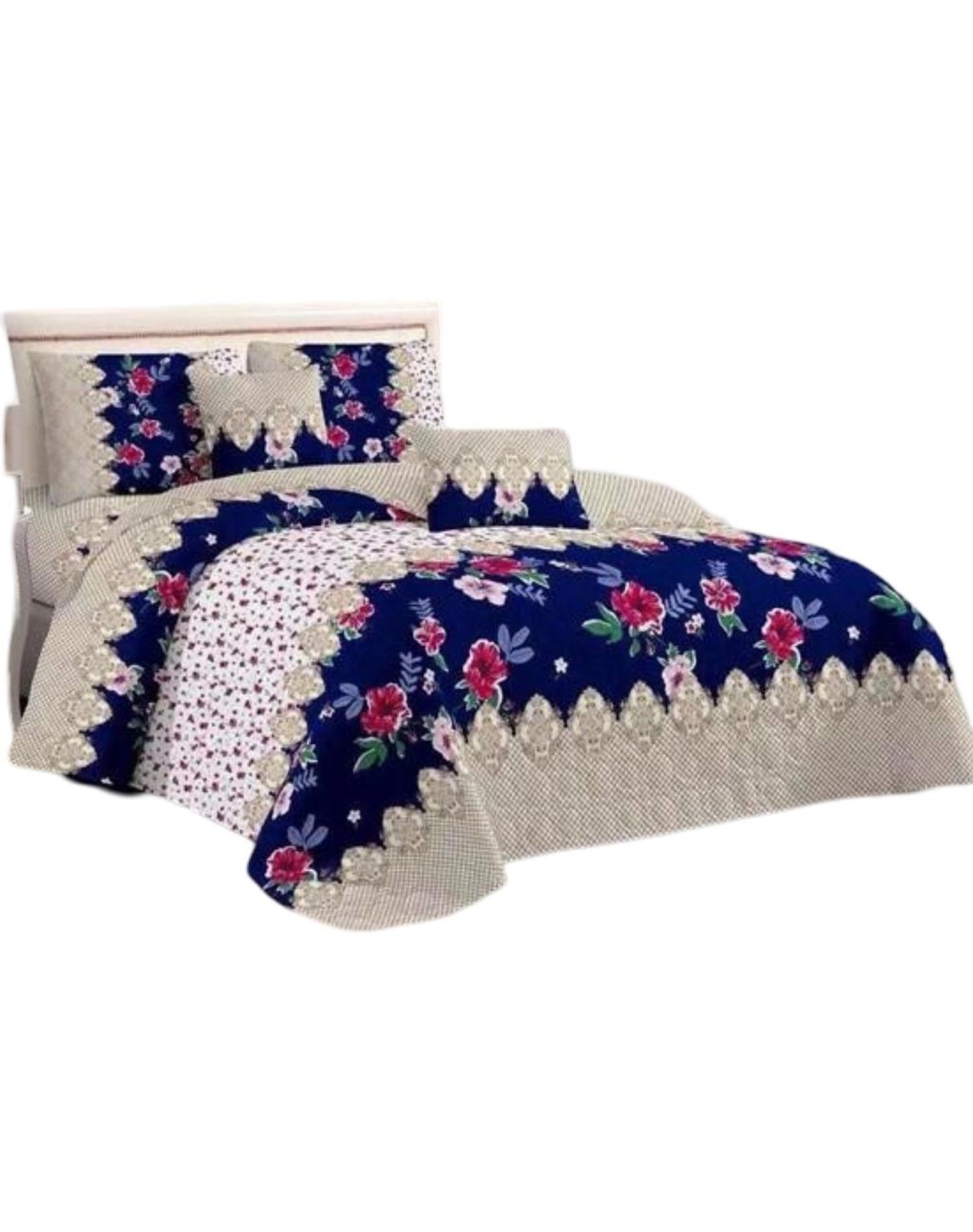 CUBRECAMA MULTICOLOR QUILT 2 PLAZAS+2 FUNDAS VERANO FRESCO 13N21 - 1