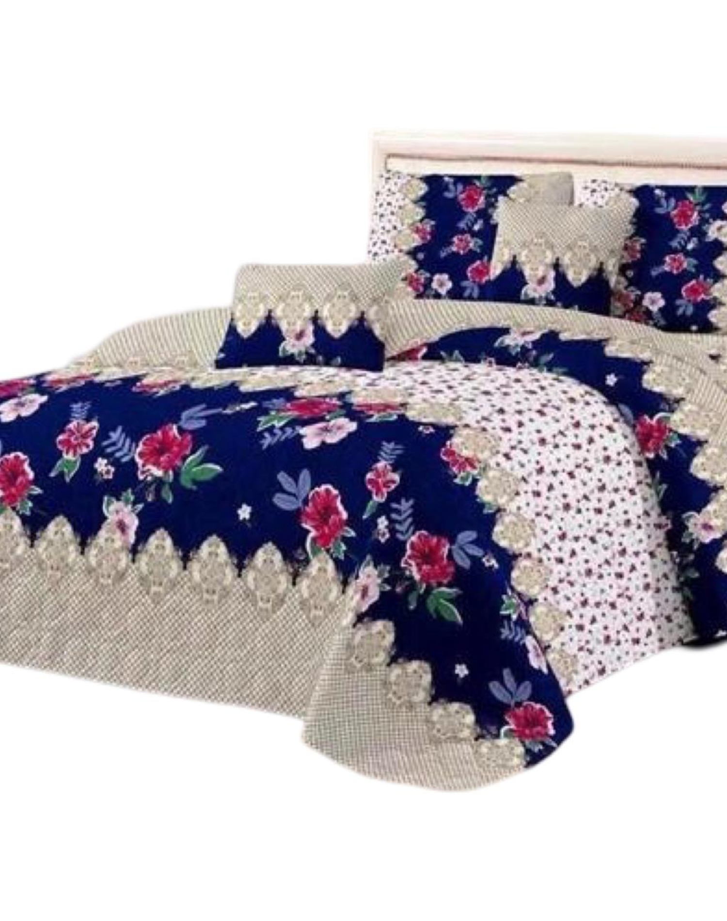 CUBRECAMA MULTICOLOR QUILT 2 PLAZAS+2 FUNDAS VERANO FRESCO 13N21 - 2