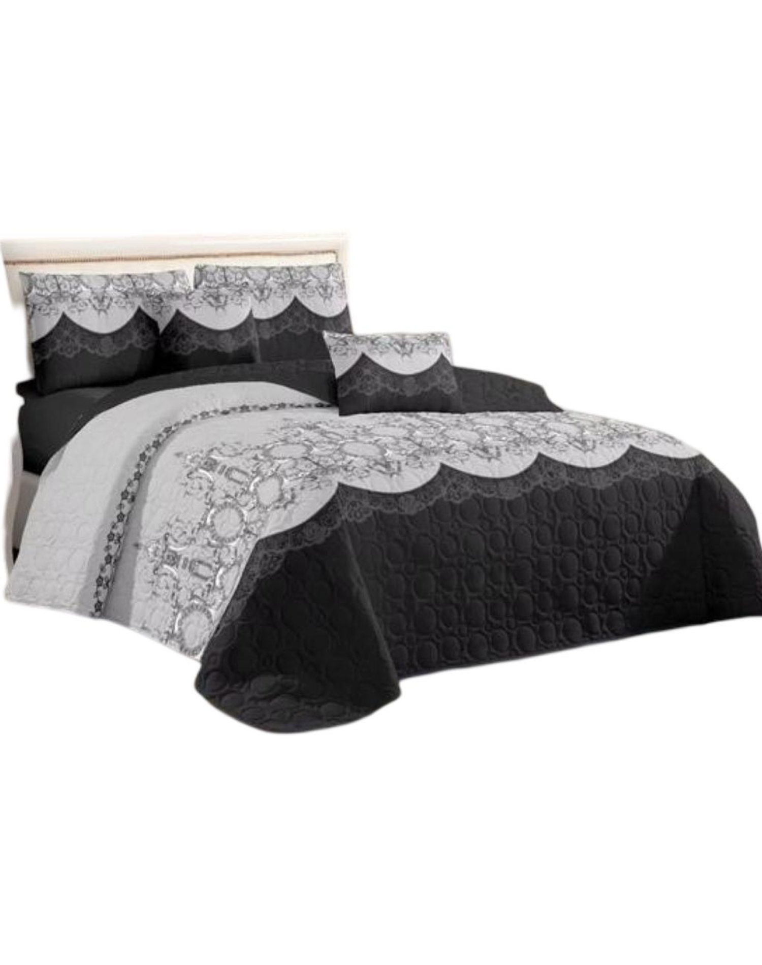 CUBRECAMA MULTICOLOR QUILT 2 PLAZAS+2 FUNDAS VERANO FRESCO 13N44 - 1