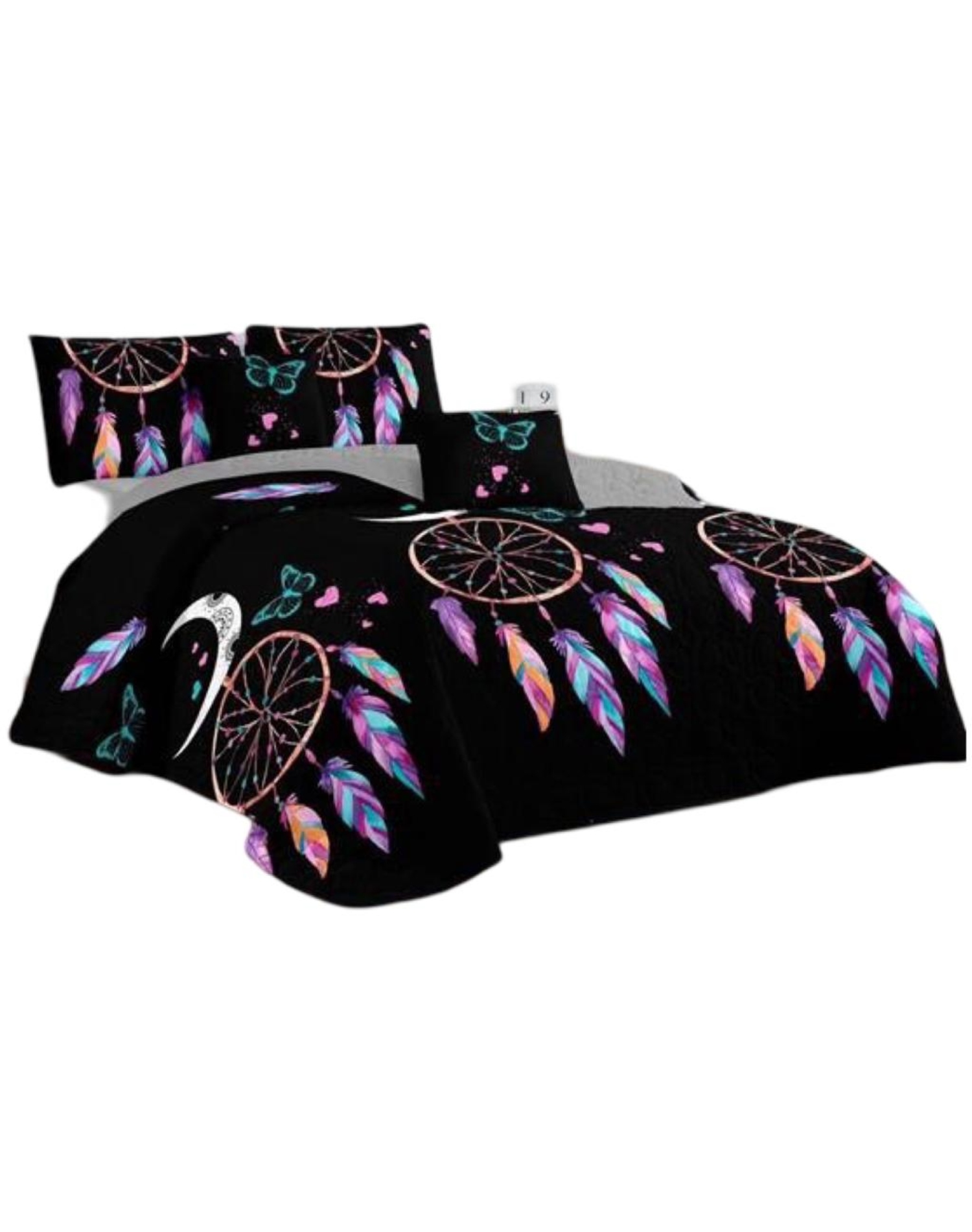 CUBRECAMA MULTICOLOR QUILT 2 PLAZAS+2 FUNDAS VERANO FRESCO 13N09 - 1