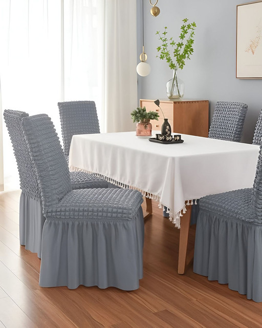 FUNDA SET 6 SILLA TURCAS GRIS CLARO - 1