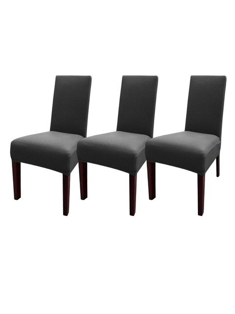 FUNDA PACK 6 CUBRE SILLA COMEDOR GRIS OSCURO - 3