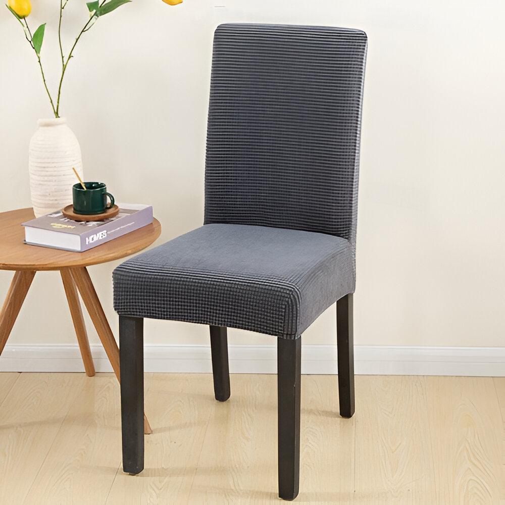 FUNDA PACK 6 CUBRE SILLA COMEDOR CUADRILLE GRIS - 1