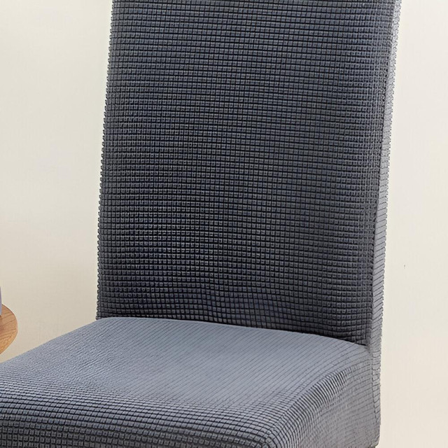 FUNDA PACK 6 CUBRE SILLA COMEDOR CUADRILLE GRIS - 2