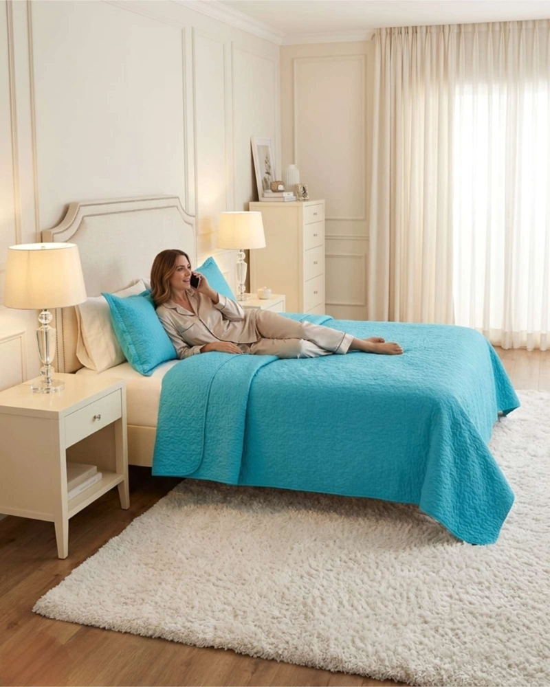 CUBRECAMA ALGODÓN MULTICOLOR QUILT VERANO KING-SUPERKING - 1