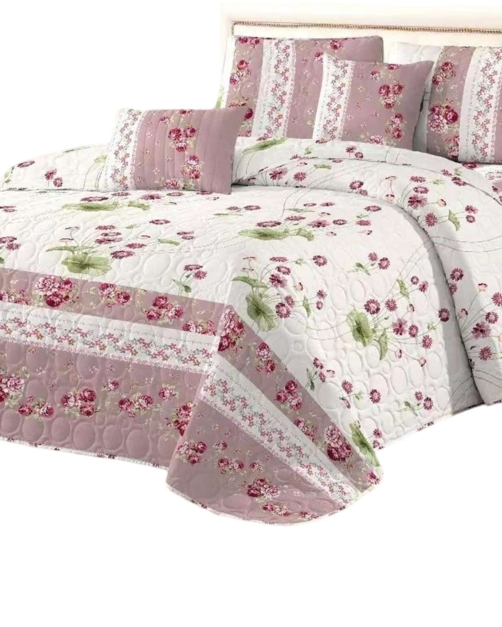 CUBRECAMA 2 PLAZAS ALGODÓN MULTICOLOR QUILT PRIMAVERA VERANO Y9 - 1