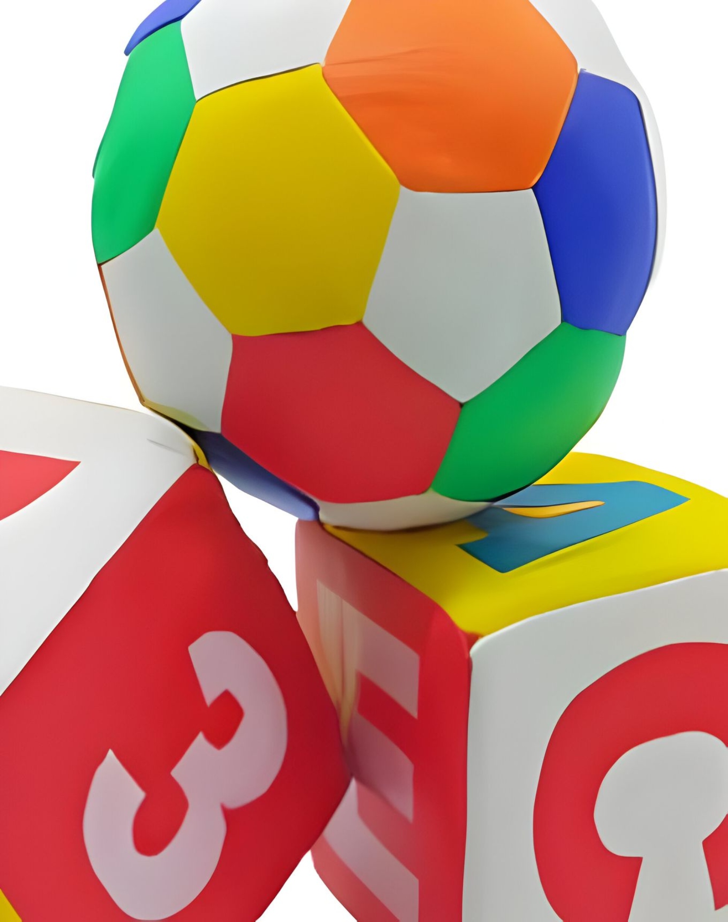 JUGUETE DIDÁCTICO MULTICOLOR PELOTA Y DADOS DE ESPONJA 3 PCS 28N3 - 3