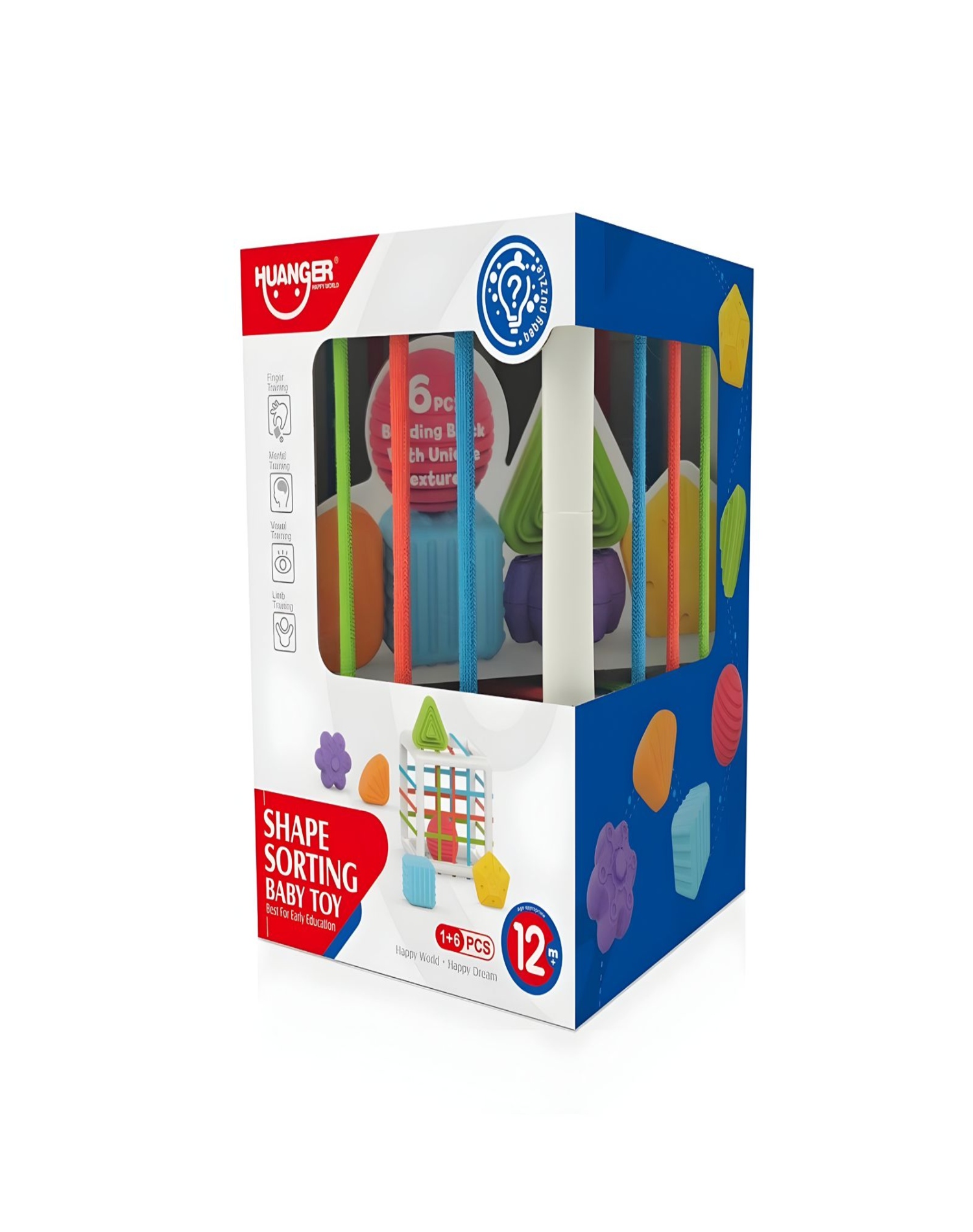 JUGUETE DIDACTICO MULTICOLOR CUBO CON MALLA SENSORIAL HUANGER 28N4 - 1