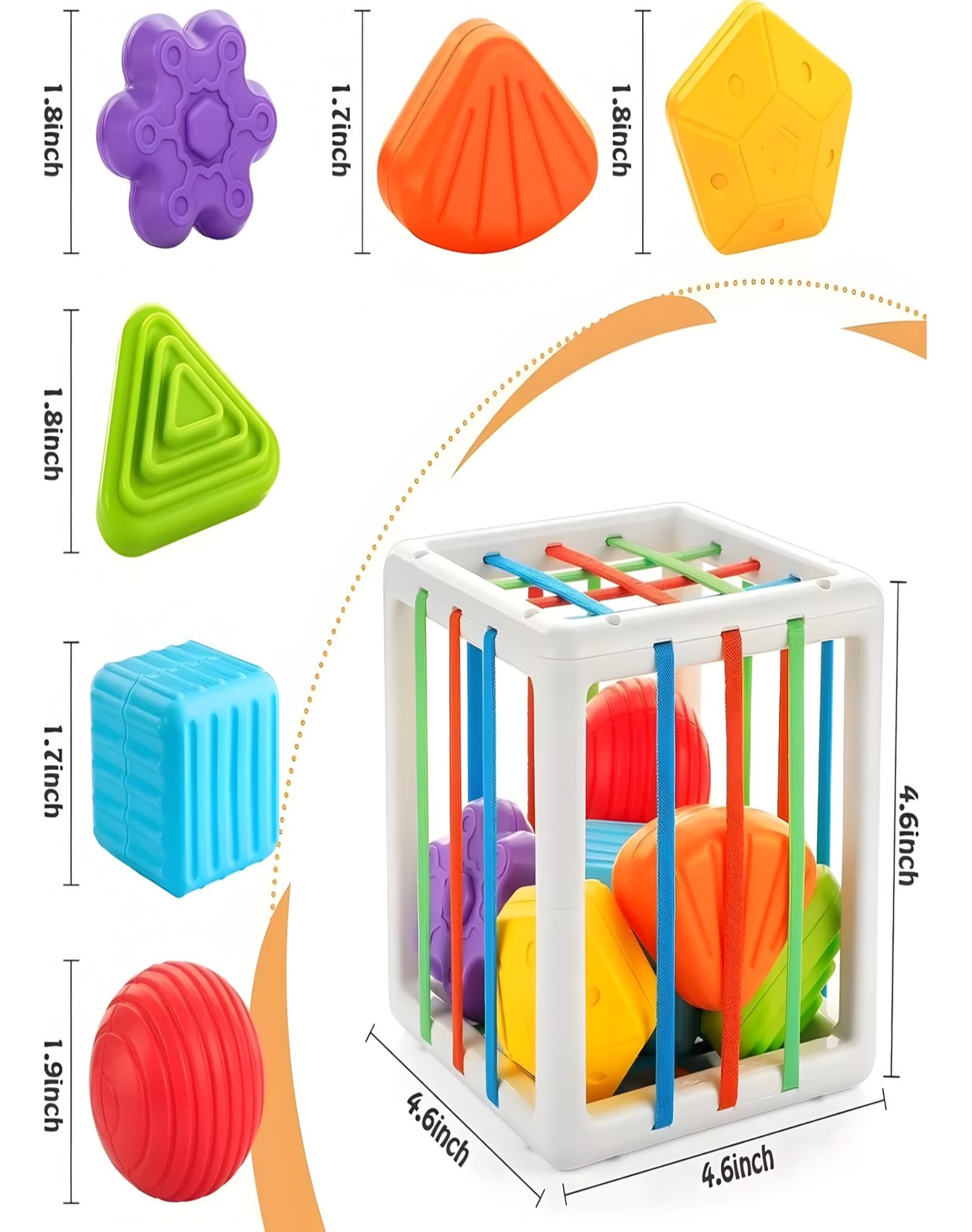 JUGUETE DIDACTICO MULTICOLOR CUBO CON MALLA SENSORIAL HUANGER 28N4 - 2