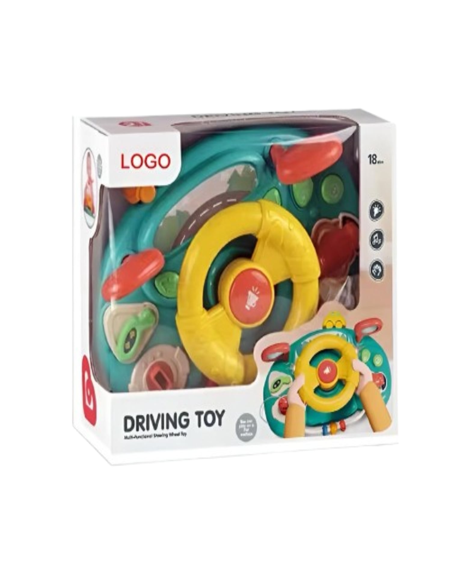 JUGUETE INFANTIL VOLANTE AUTO MUSICAL VERDE 29N5 - 1