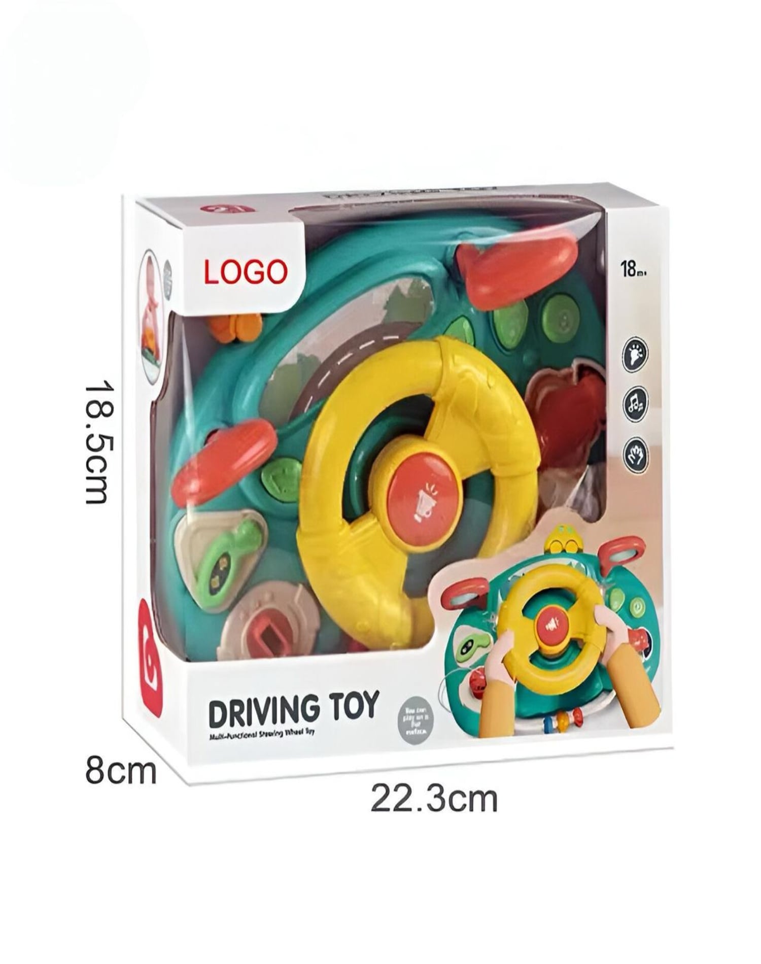 JUGUETE INFANTIL VOLANTE AUTO MUSICAL VERDE 29N5 - 3