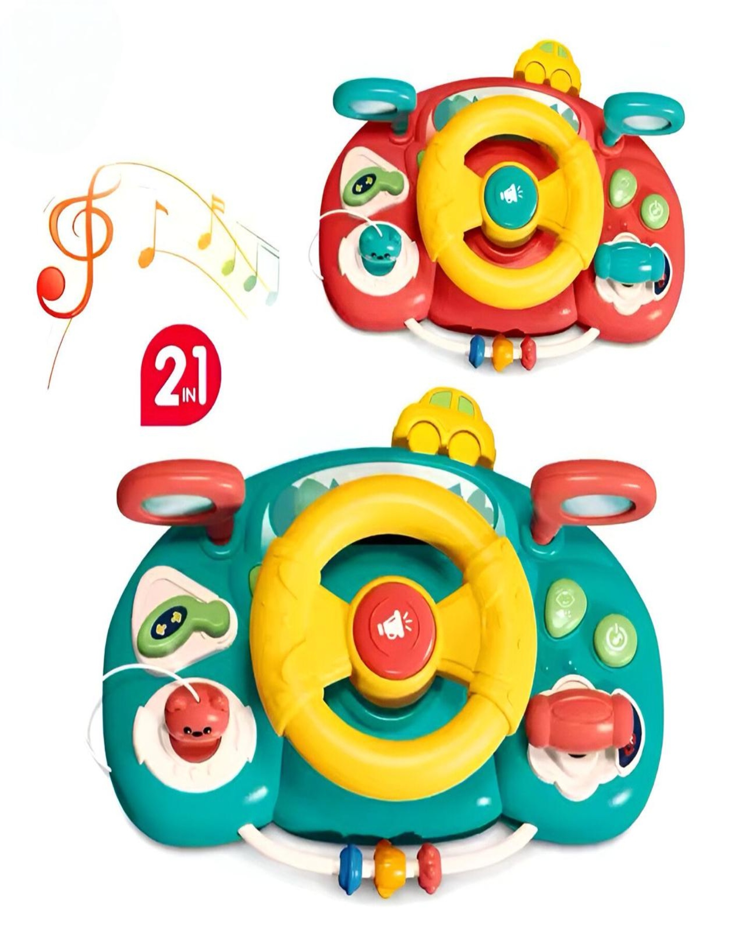 JUGUETE INFANTIL VOLANTE AUTO MUSICAL VERDE 29N5 - 4