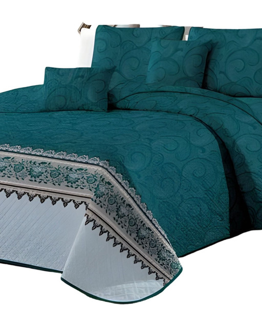 CUBRECAMA MULTICOLOR QUILT MAS JUEGO SABANAS PLAZA Y MEDIA - 3